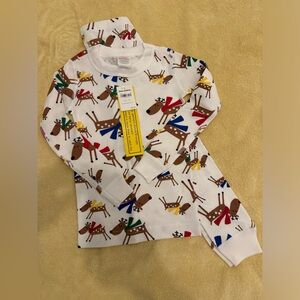 Hanna Andersson Long Johns - Reindeer Print 4T
